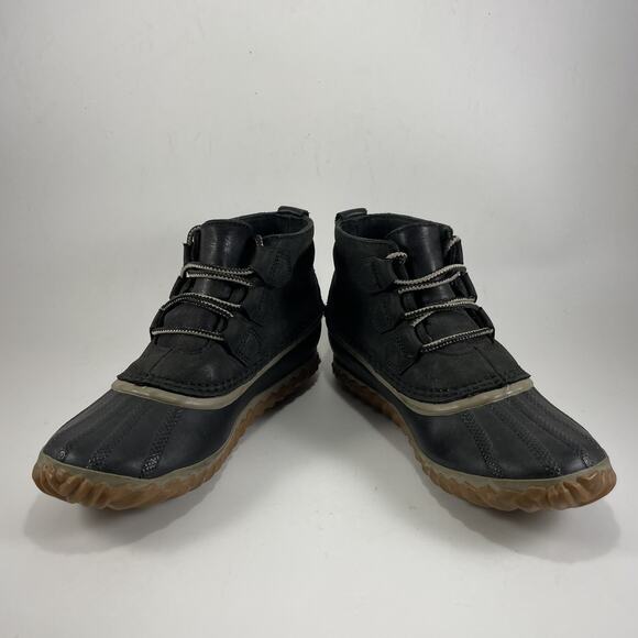 Sorel Out N About Duck Boots Womens Size 6 Ankle Booties Waterproof Rain Black - Picture 2 of 11